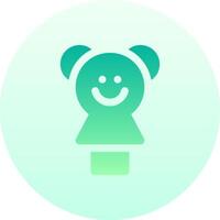 A green and green icon of a smiling baby vector