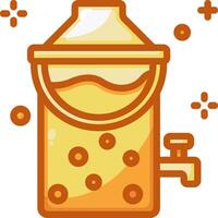 A yellow juice machine with a lid vector