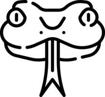 A snake head with a long tongue vector