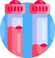 Two test tubes with red liquid in them vector