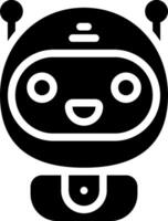 A black and white robot icon vector