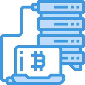 bitcoin nube informática vector