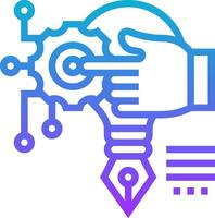 A hand pointing to a light bulb with gears vector