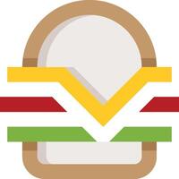 A hamburger with a v on it vector