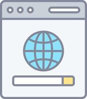 A web browser with a globe icon vector