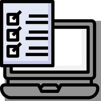 A laptop with a check list on it vector