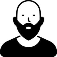 A black and white illustration of a man with a beard vector