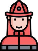 Fireman avatar icon vector