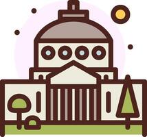 A building with a dome and trees in the background vector
