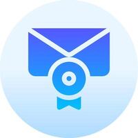 A blue envelope with a ribbon and a blue ribbon vector