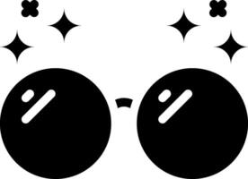 Glasses icon with stars and a black background vector