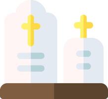 Two graves with crosses on top of them vector