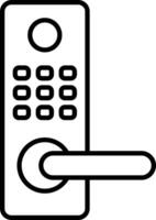 A black and white image of a door handle vector