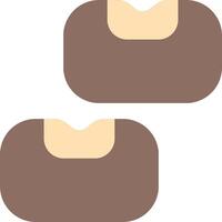 Two brown and tan pillows with a white background vector