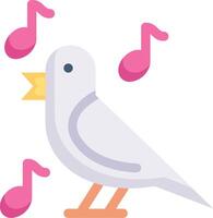 A white bird with pink notes around it vector