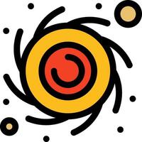A yellow and black circular design with a black dot in the center vector