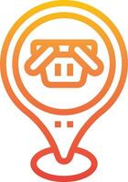 A shopping basket icon with a red and orange background vector