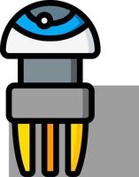 A cartoon robot with a blue and yellow head vector