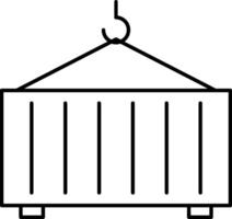 A black and white drawing of a container vector