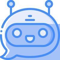A robot with a speech bubble and a smiley face vector