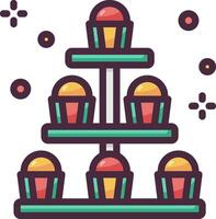 Cupcake stand icon illustration vector
