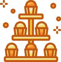A cake stand with cupcakes on it vector