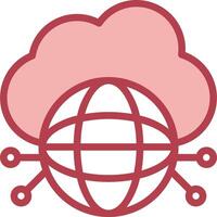 A cloud with a globe and a network vector