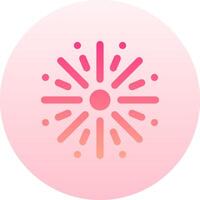 A pink circle with a sunburst icon vector