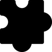 A black puzzle piece with a white background vector