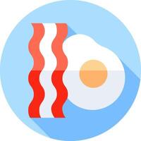 An egg and bacon icon on a blue background vector