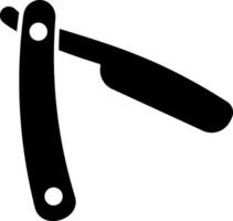 A black and white silhouette of a razor vector