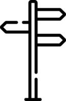 A black and white signpost with three arrows pointing in different directions vector