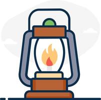 A lantern with a burning candle in it vector