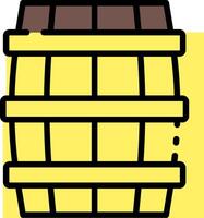 A barrel with a yellow lid and brown bottom vector