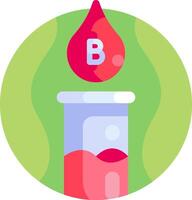 A blood drop is sitting on top of a test tube vector