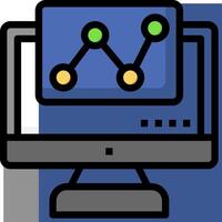 A computer monitor with a graph on it vector
