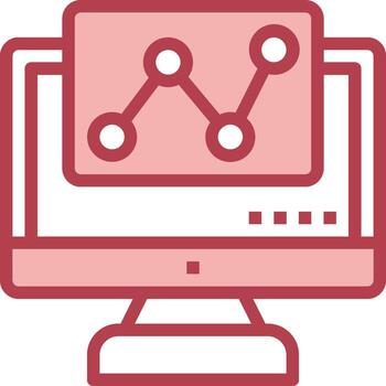 un computadora monitor con un grafico en eso vector