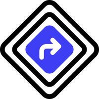 A blue and black arrow pointing right vector