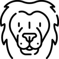 A lion head outline on a white background vector