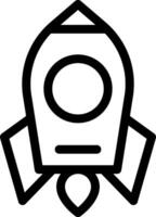 A black and white drawing of a rocket vector