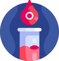 Blood drop in a vial with a drop of blood vector