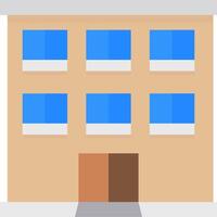 A building with windows and a door vector