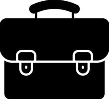 A black briefcase icon on a white background vector