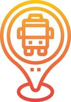 A bus icon with a yellow and orange background vector