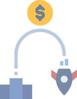A rocket with a dollar sign on it vector