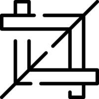 A black and white square with a line through it vector