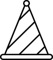 A black and white party hat icon vector