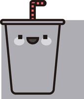 A cup with a straw and a smiley face vector