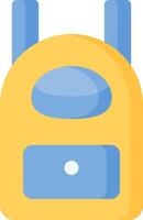 A yellow backpack with blue handles vector