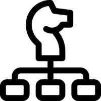 A black and white logo of a chess piece vector